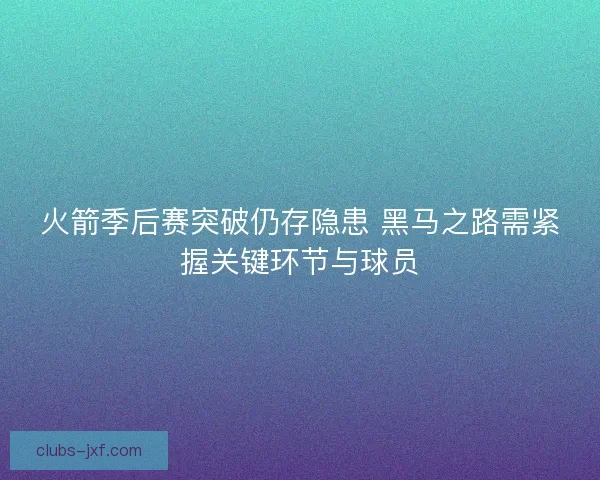火箭季后赛突破仍存隐患 黑马之路需紧握关键环节与球员